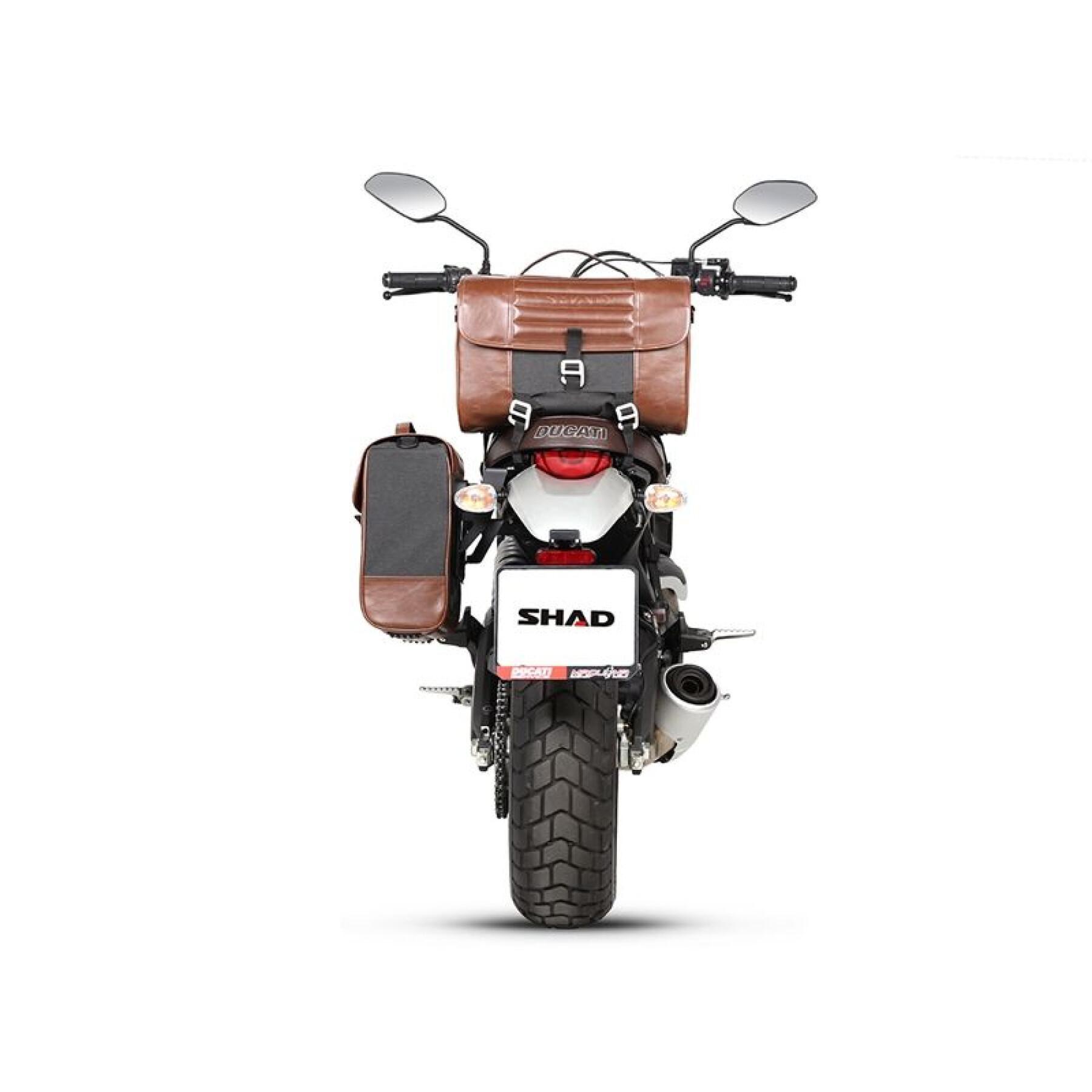 Portabolsas lateral moto Shad SR Séries Café Racer Ducati Scrambler 800 Icon/Classic (15 a 21)